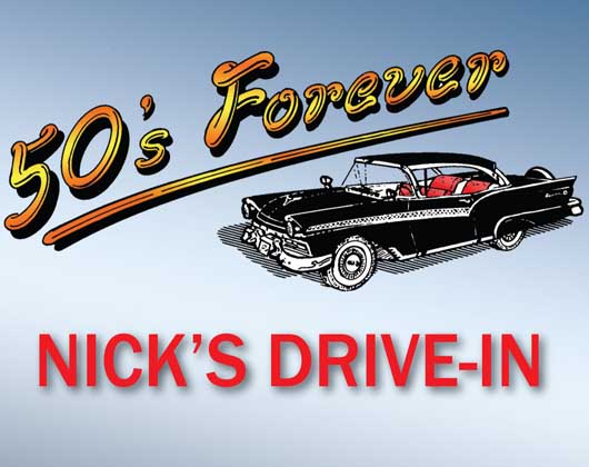 Themed Signage Illustration for Drive-In Diner Sign
